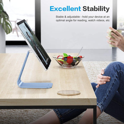 T2 Tablet Stand for Desk, Aluminum Holder for iPad Pro/Air, Silver