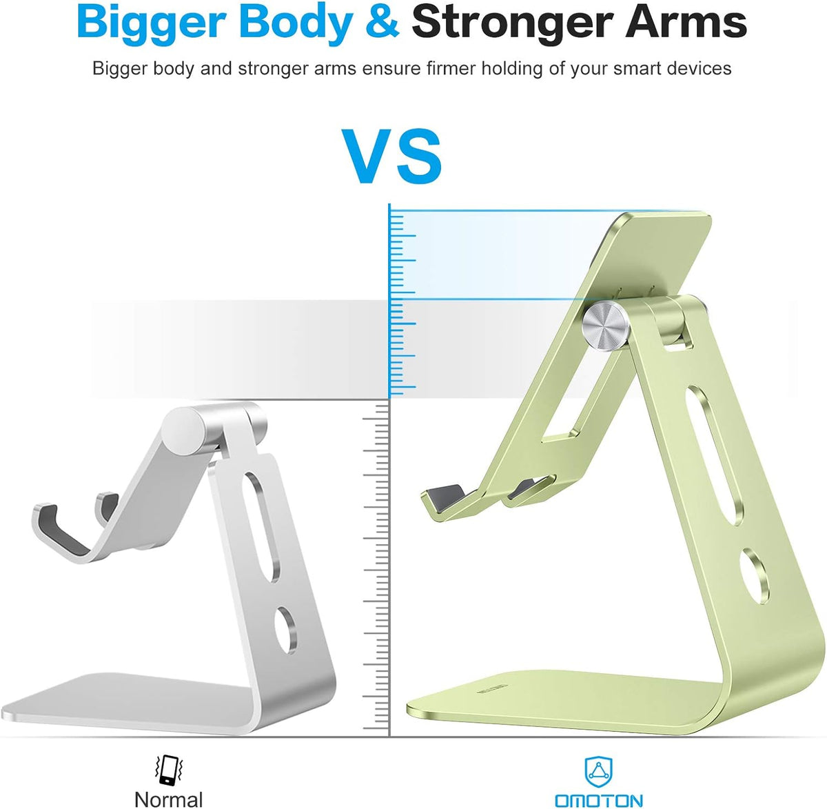 T2 Tablet Stand for Desk, Aluminum Holder for iPad Pro/Air, Silver