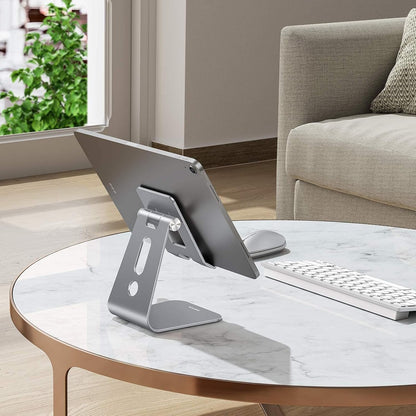 T2 Tablet Stand for Desk, Aluminum Holder for iPad Pro/Air, Silver