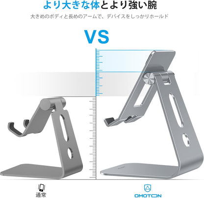 T2 Tablet Stand for Desk, Aluminum Holder for iPad Pro/Air, Silver