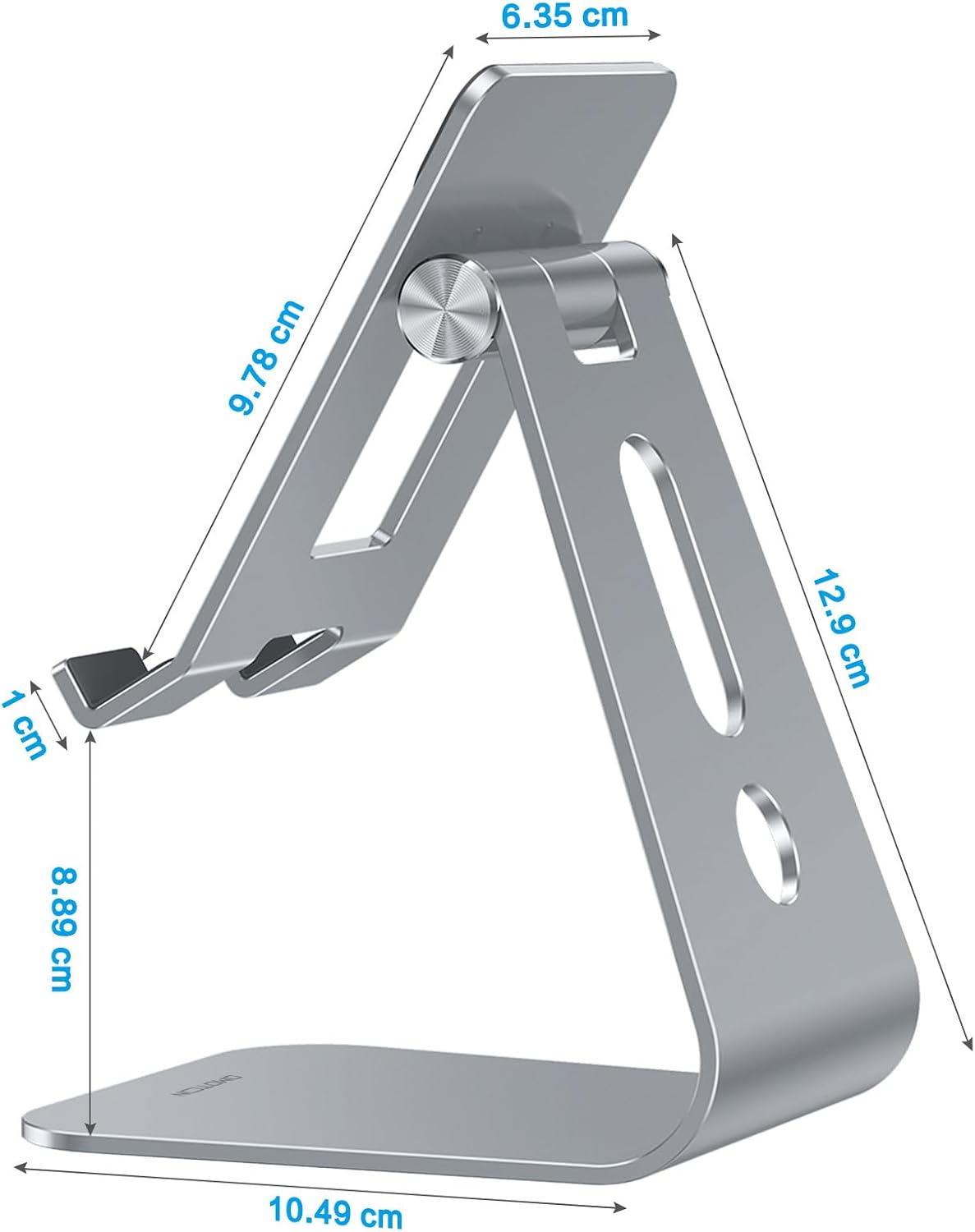 T2 Tablet Stand for Desk, Aluminum Holder for iPad Pro/Air, Silver