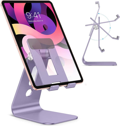T2 Tablet Stand for Desk, Aluminum Holder for iPad Pro/Air, Silver