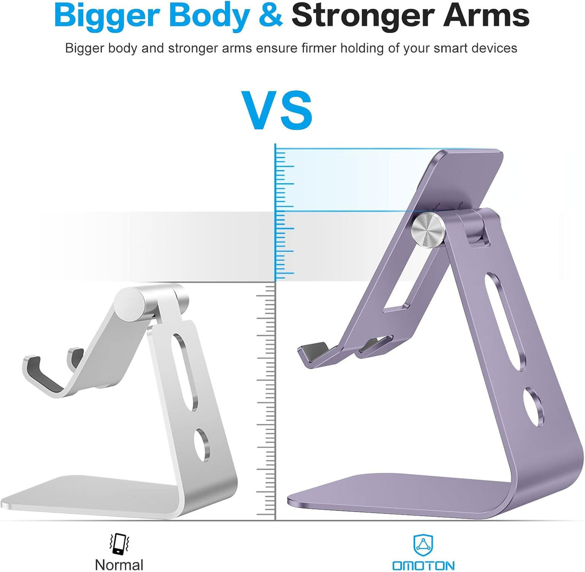 T2 Tablet Stand for Desk, Aluminum Holder for iPad Pro/Air, Silver