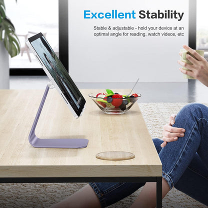 T2 Tablet Stand for Desk, Aluminum Holder for iPad Pro/Air, Silver