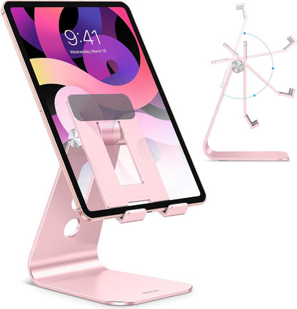 T2 Tablet Stand for Desk, Aluminum Holder for iPad Pro/Air, Silver