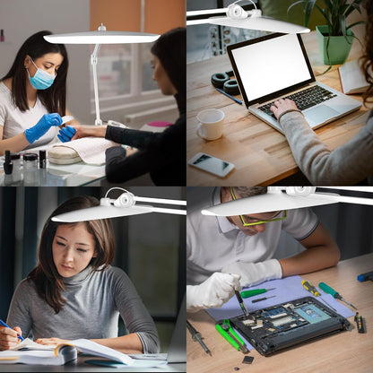 3000 Lumens Adjustable LED Desk Lamp & Task Lamp - Bright, Dimmable Lighting for Office, Crafts, Nails &Salon with Clamp (CCT, White)
