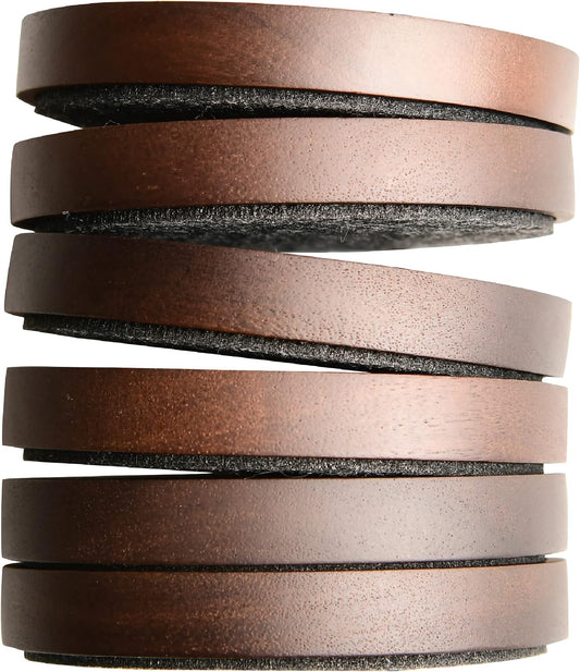 Wood Coaster for Drinks, 4.3 Inch, Set of 6, Absorbent and Insulation Felt Stackable Cup Holders, Coasters for Wooden Table, Designed