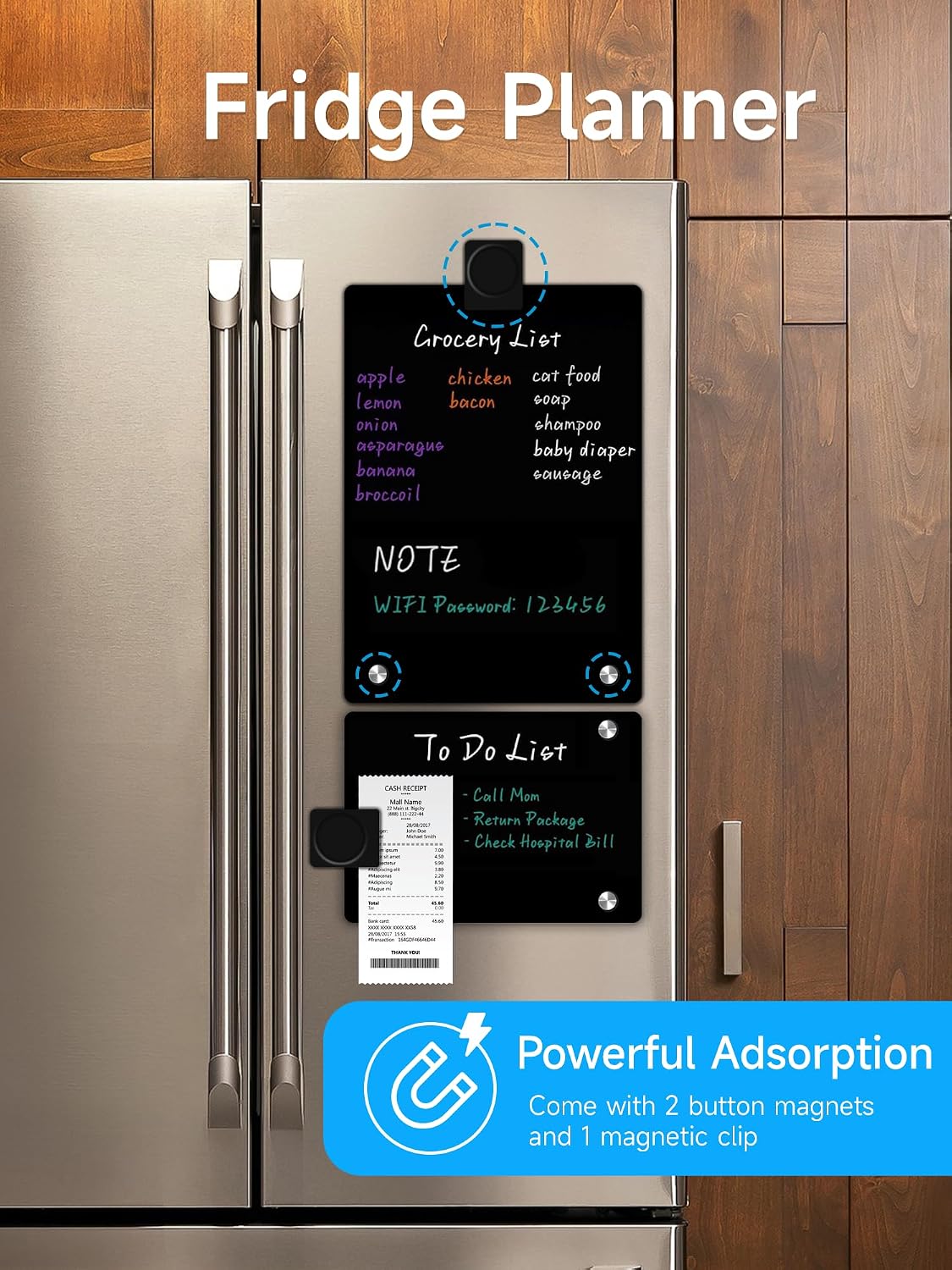 Acrylic Black Dry Erase Board with Stand - 12"x 8"