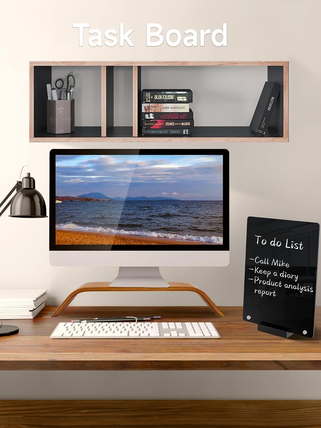 Acrylic Black Dry Erase Board with Stand - 12"x 8"