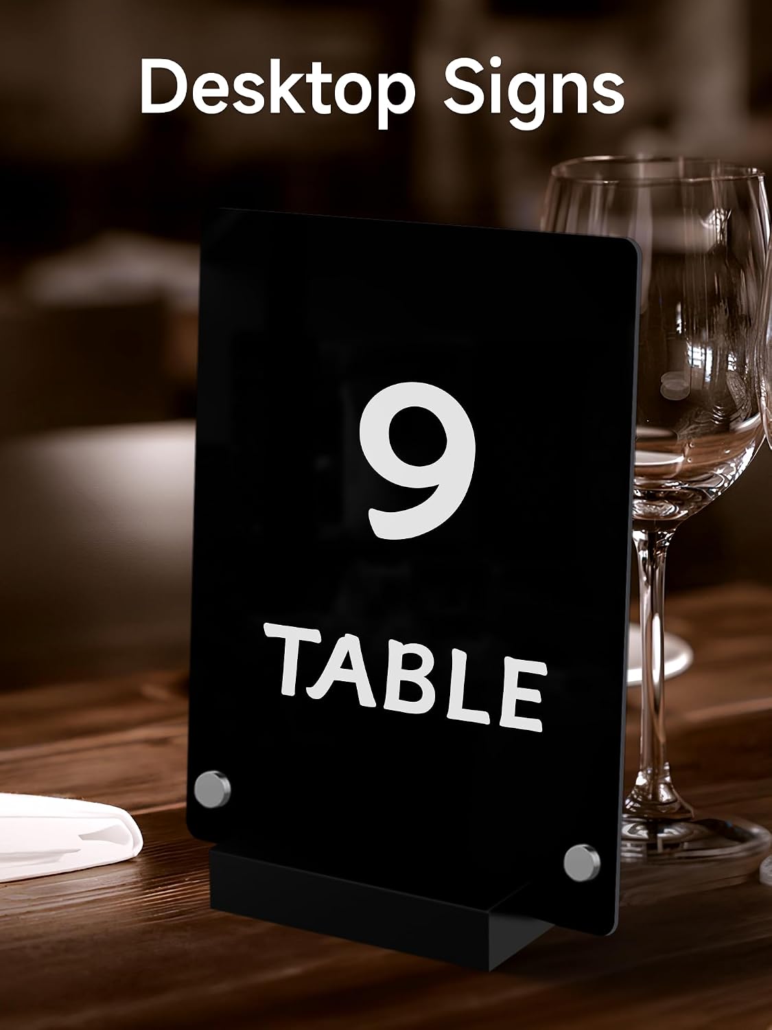 Acrylic Black Dry Erase Board with Stand - 12"x 8"