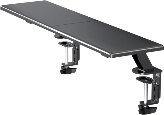 Clamp-on 32 Inch Dual Monitor Desk Mount Riser Shelf Computer Stands for 2 Monitor,Laptop,Printer, Notebook,32.2” x 7.8” x 5.7”