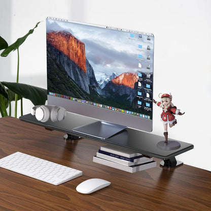 Clamp-on 32 Inch Dual Monitor Desk Mount Riser Shelf Computer Stands for 2 Monitor,Laptop,Printer, Notebook,32.2” x 7.8” x 5.7”