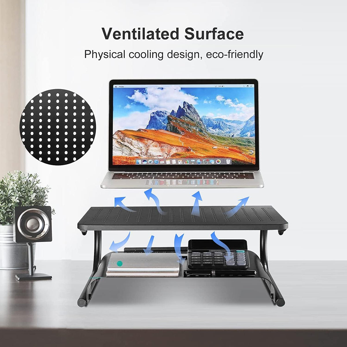 Clamp-on 32 Inch Dual Monitor Desk Mount Riser Shelf Computer Stands for 2 Monitor,Laptop,Printer, Notebook,32.2” x 7.8” x 5.7”