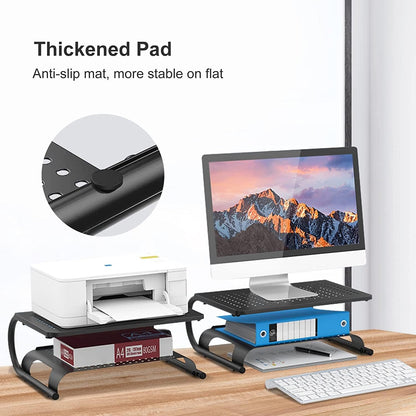 Clamp-on 32 Inch Dual Monitor Desk Mount Riser Shelf Computer Stands for 2 Monitor,Laptop,Printer, Notebook,32.2” x 7.8” x 5.7”