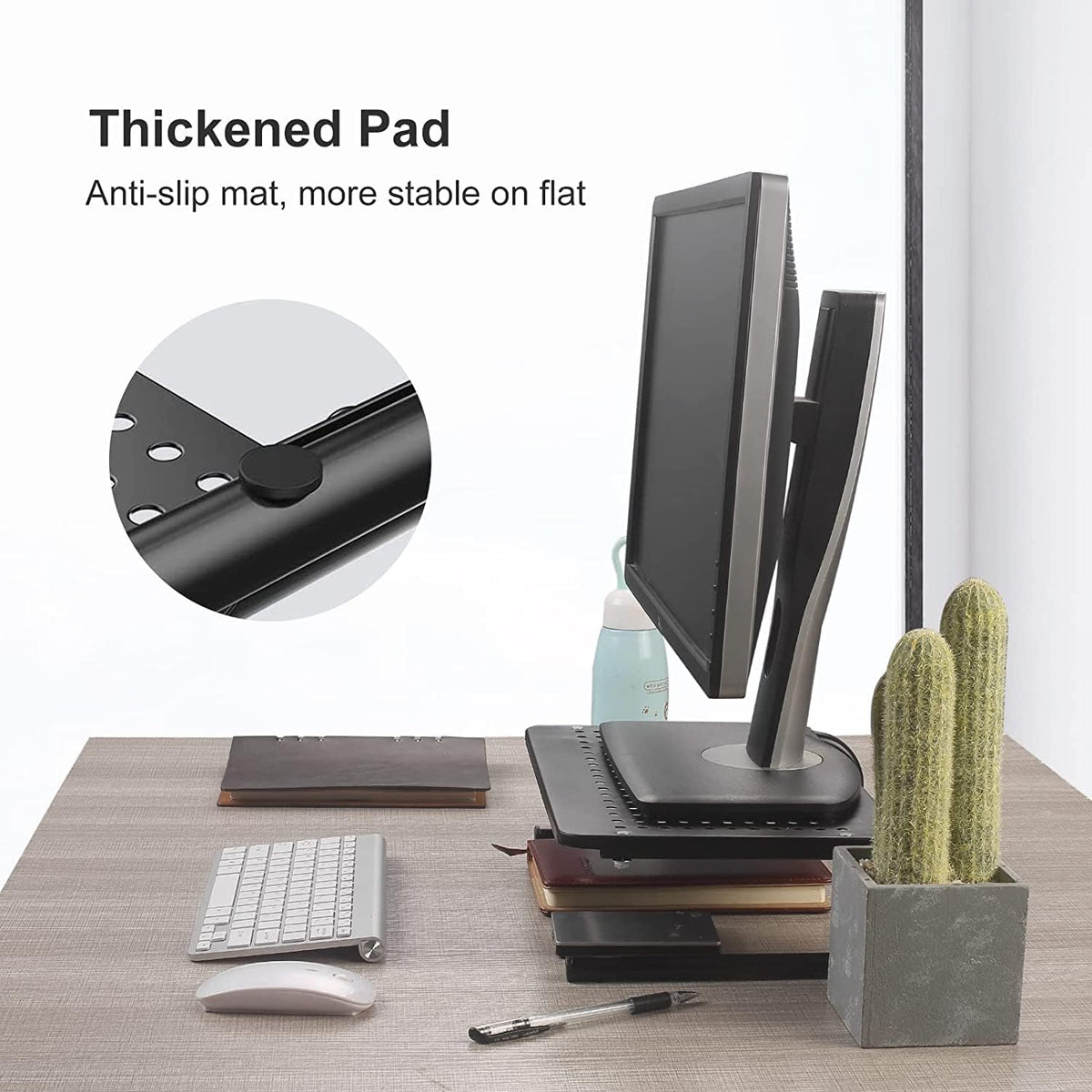 Clamp-on 32 Inch Dual Monitor Desk Mount Riser Shelf Computer Stands for 2 Monitor,Laptop,Printer, Notebook,32.2” x 7.8” x 5.7”