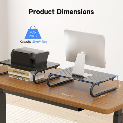 Clamp-on 32 Inch Dual Monitor Desk Mount Riser Shelf Computer Stands for 2 Monitor,Laptop,Printer, Notebook,32.2” x 7.8” x 5.7”