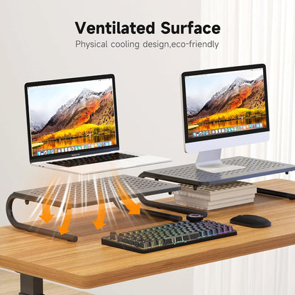 Clamp-on 32 Inch Dual Monitor Desk Mount Riser Shelf Computer Stands for 2 Monitor,Laptop,Printer, Notebook,32.2” x 7.8” x 5.7”