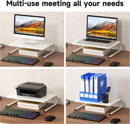 Clamp-on 32 Inch Dual Monitor Desk Mount Riser Shelf Computer Stands for 2 Monitor,Laptop,Printer, Notebook,32.2” x 7.8” x 5.7”