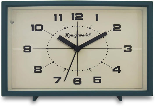 Analog Alarm Clock, 6 inch, Green, Silent, Night Light