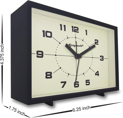 Analog Alarm Clock, 6 inch, Green, Silent, Night Light