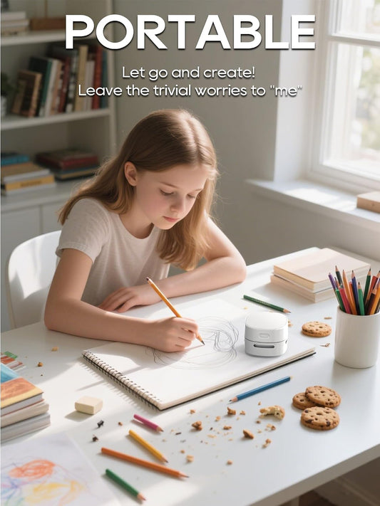 Desk Vacuum Cleaner Mini,Counter Vacuum,Tabletop Vacuum Cleaner USB Rechager, Cordless Energy Saving Design