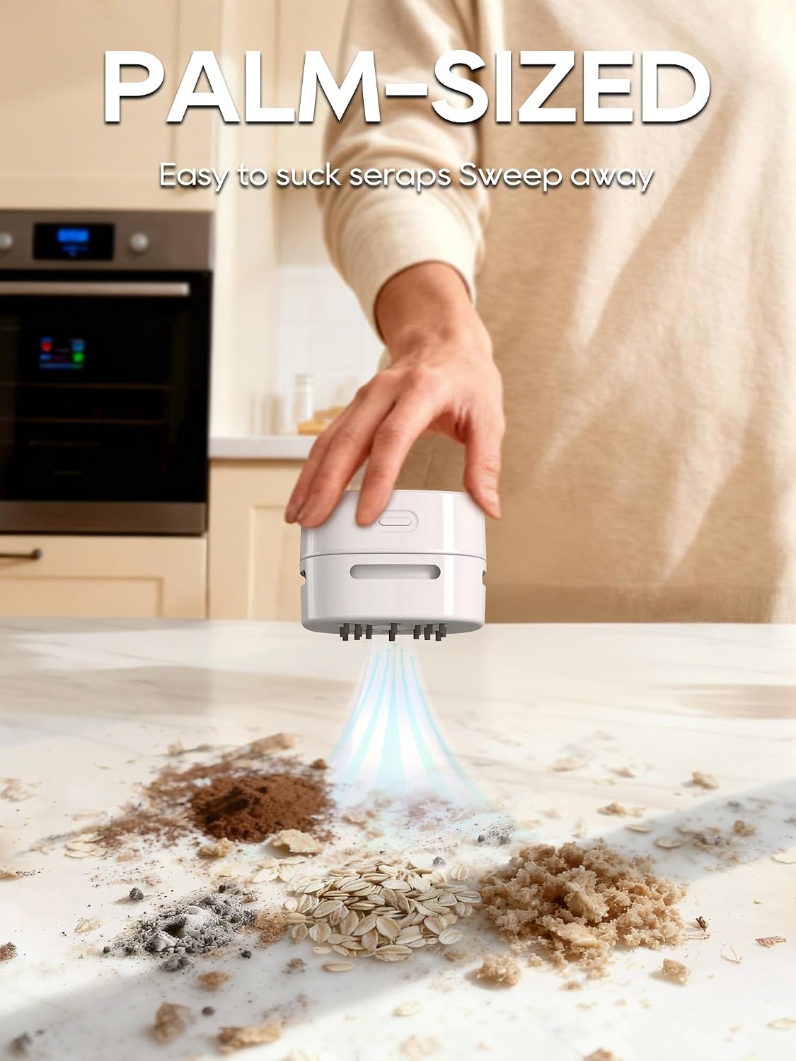 Desk Vacuum Cleaner Mini,Counter Vacuum,Tabletop Vacuum Cleaner USB Rechager, Cordless Energy Saving Design