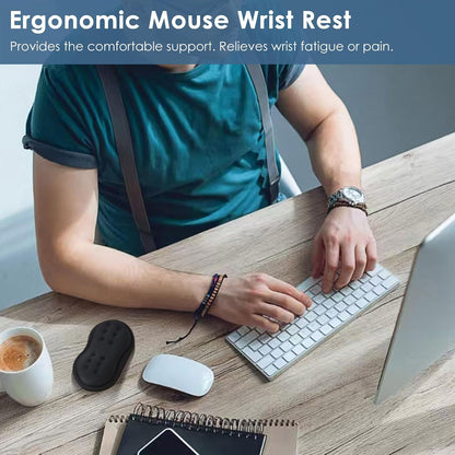 Mouse Wrist Rest, Desk Wrist Pad for Mouse, Comfortable Computer Mouse Wrist Support, Ergonomic Wrist Rest with Memory Foam Fillings, Non-Slip Base (Black)