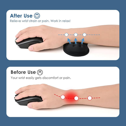 Mouse Wrist Rest, Desk Wrist Pad for Mouse, Comfortable Computer Mouse Wrist Support, Ergonomic Wrist Rest with Memory Foam Fillings, Non-Slip Base (Black)