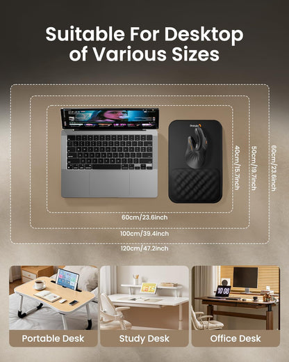 MP50 Ergonomic Mouse Pad with Wrist Support, Lycra Surface, Black