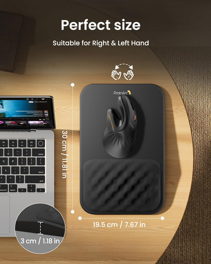 MP50 Ergonomic Mouse Pad with Wrist Support, Lycra Surface, Black