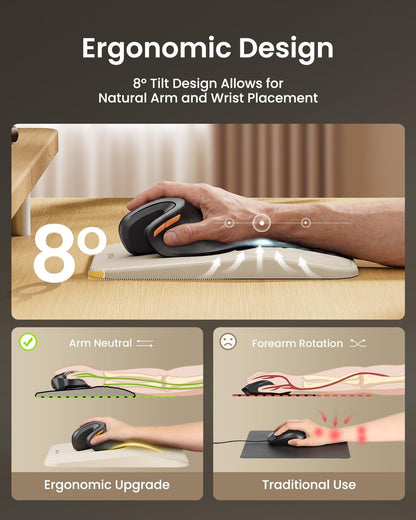 MP50 Ergonomic Mouse Pad with Wrist Support, Lycra Surface, Black