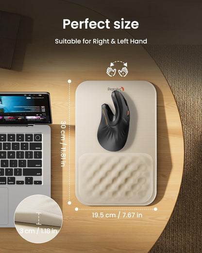 MP50 Ergonomic Mouse Pad with Wrist Support, Lycra Surface, Black