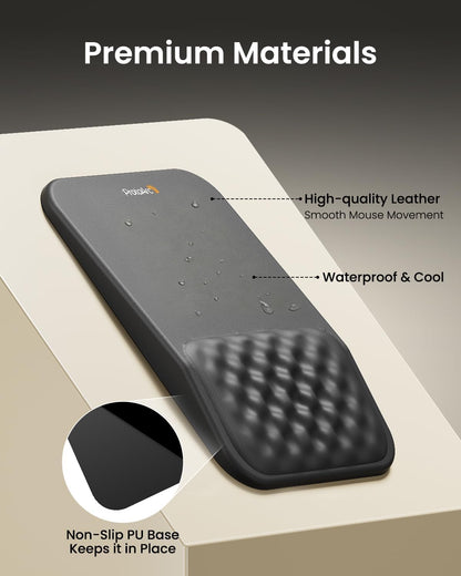 MP50 Ergonomic Mouse Pad with Wrist Support, Lycra Surface, Black