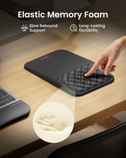 MP50 Ergonomic Mouse Pad with Wrist Support, Lycra Surface, Black