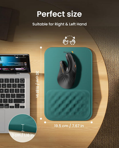 MP50 Ergonomic Mouse Pad with Wrist Support, Lycra Surface, Black
