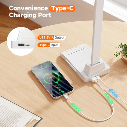 LED Desk Lamp for Home Office, Foldable Reading Lamp with Adapter
