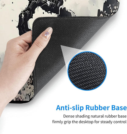 Japanese Mouse Pad, Large Japanese Desk Mat, XL Anime Gaming Keyboard Mat, Non-Slip Rubber Base, Big Extended Desk Protector for Home Office, 31.5”x11.8” - Colors B