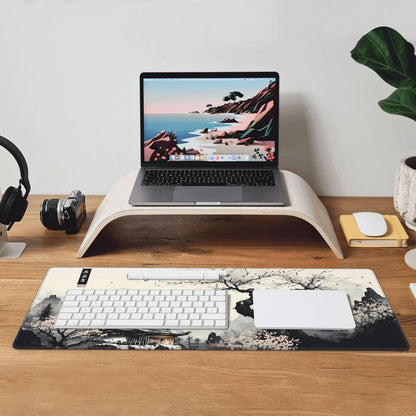 Japanese Mouse Pad, Large Japanese Desk Mat, XL Anime Gaming Keyboard Mat, Non-Slip Rubber Base, Big Extended Desk Protector for Home Office, 31.5”x11.8” - Colors B