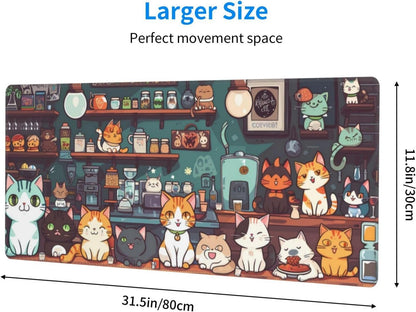 Japanese Mouse Pad, Large Japanese Desk Mat, XL Anime Gaming Keyboard Mat, Non-Slip Rubber Base, Big Extended Desk Protector for Home Office, 31.5”x11.8” - Colors B