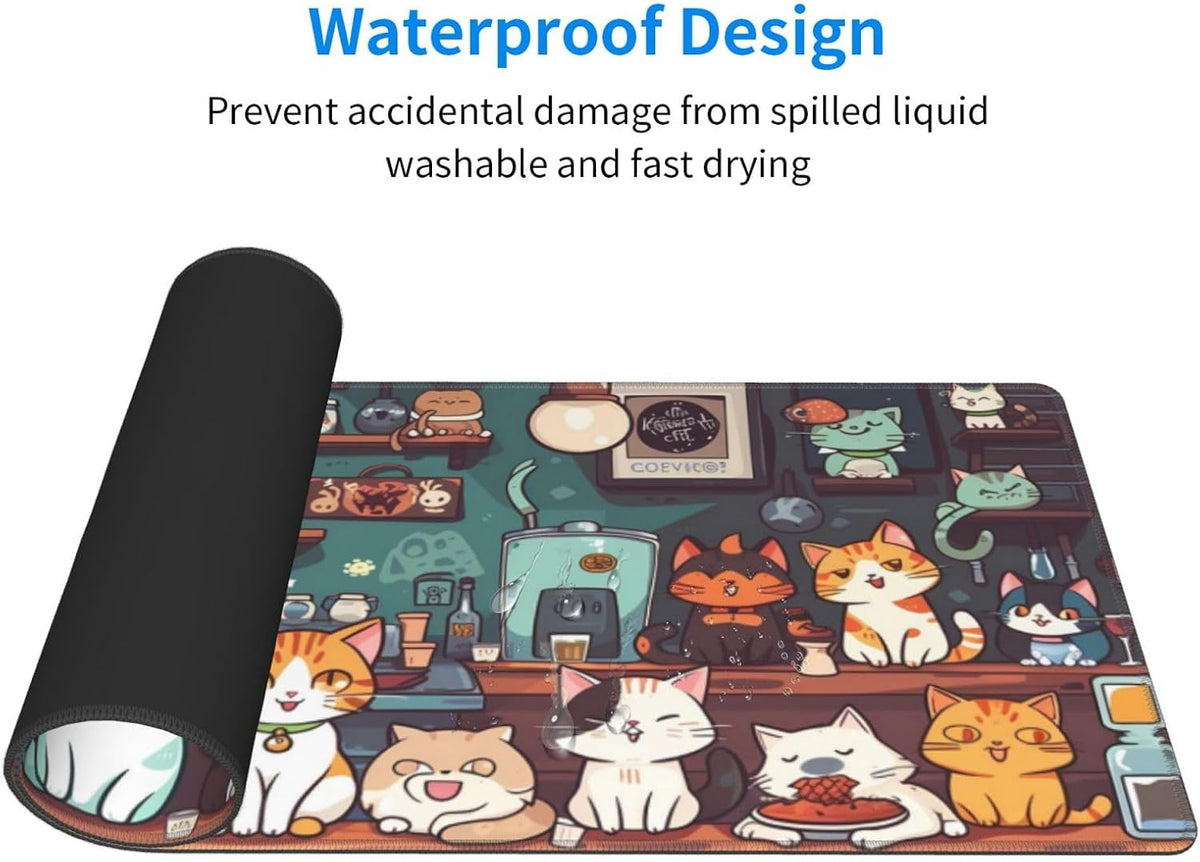 Japanese Mouse Pad, Large Japanese Desk Mat, XL Anime Gaming Keyboard Mat, Non-Slip Rubber Base, Big Extended Desk Protector for Home Office, 31.5”x11.8” - Colors B