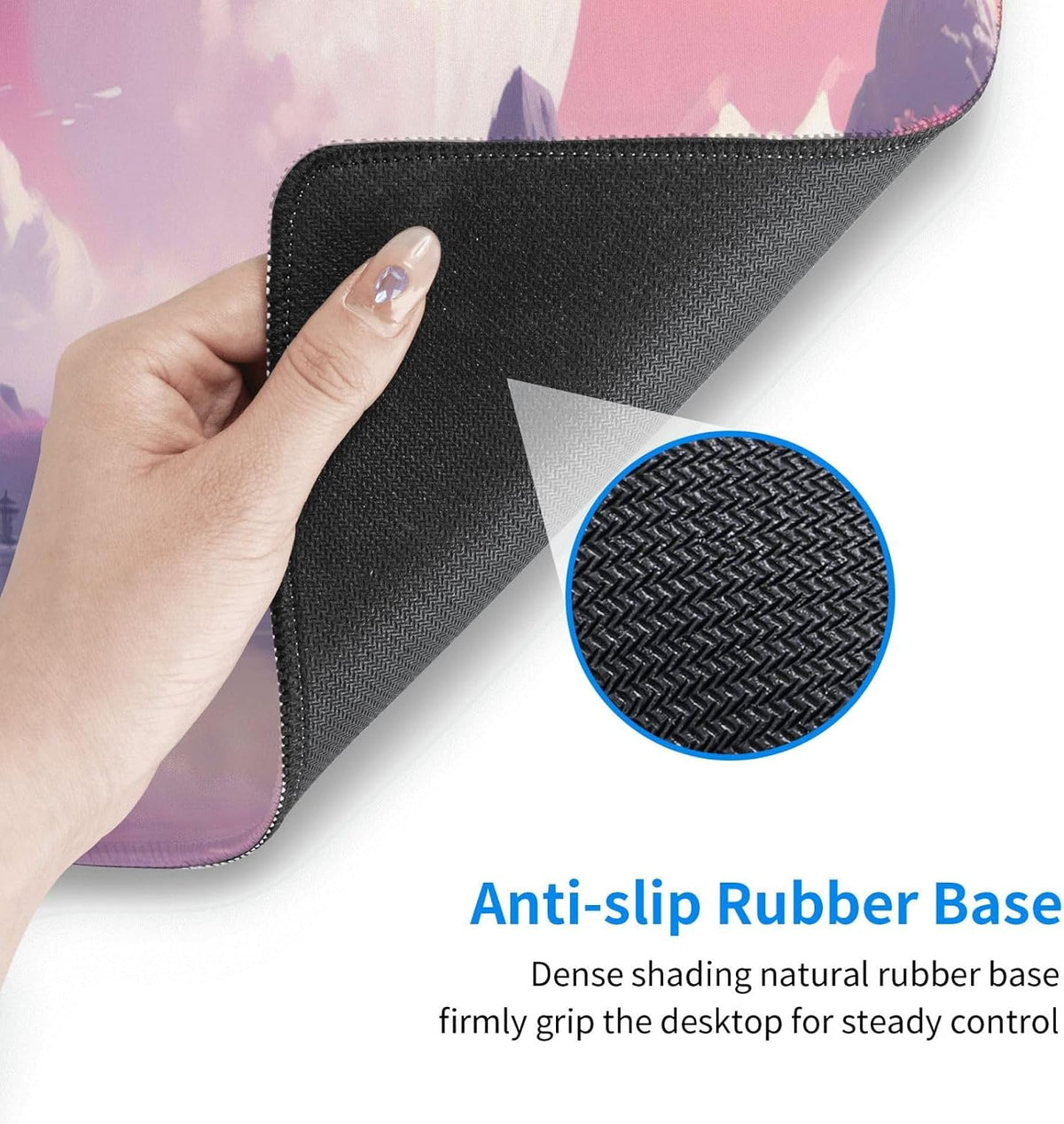 Japanese Mouse Pad, Large Japanese Desk Mat, XL Anime Gaming Keyboard Mat, Non-Slip Rubber Base, Big Extended Desk Protector for Home Office, 31.5”x11.8” - Colors B