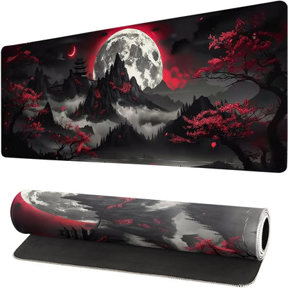 Japanese Mouse Pad, Large Japanese Desk Mat, XL Anime Gaming Keyboard Mat, Non-Slip Rubber Base, Big Extended Desk Protector for Home Office, 31.5”x11.8” - Colors B