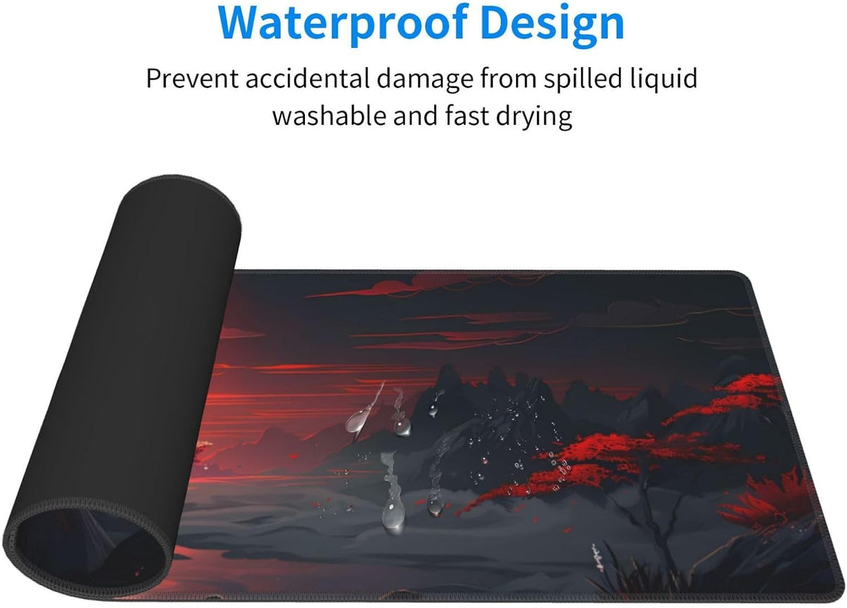 Japanese Mouse Pad, Large Japanese Desk Mat, XL Anime Gaming Keyboard Mat, Non-Slip Rubber Base, Big Extended Desk Protector for Home Office, 31.5”x11.8” - Colors B