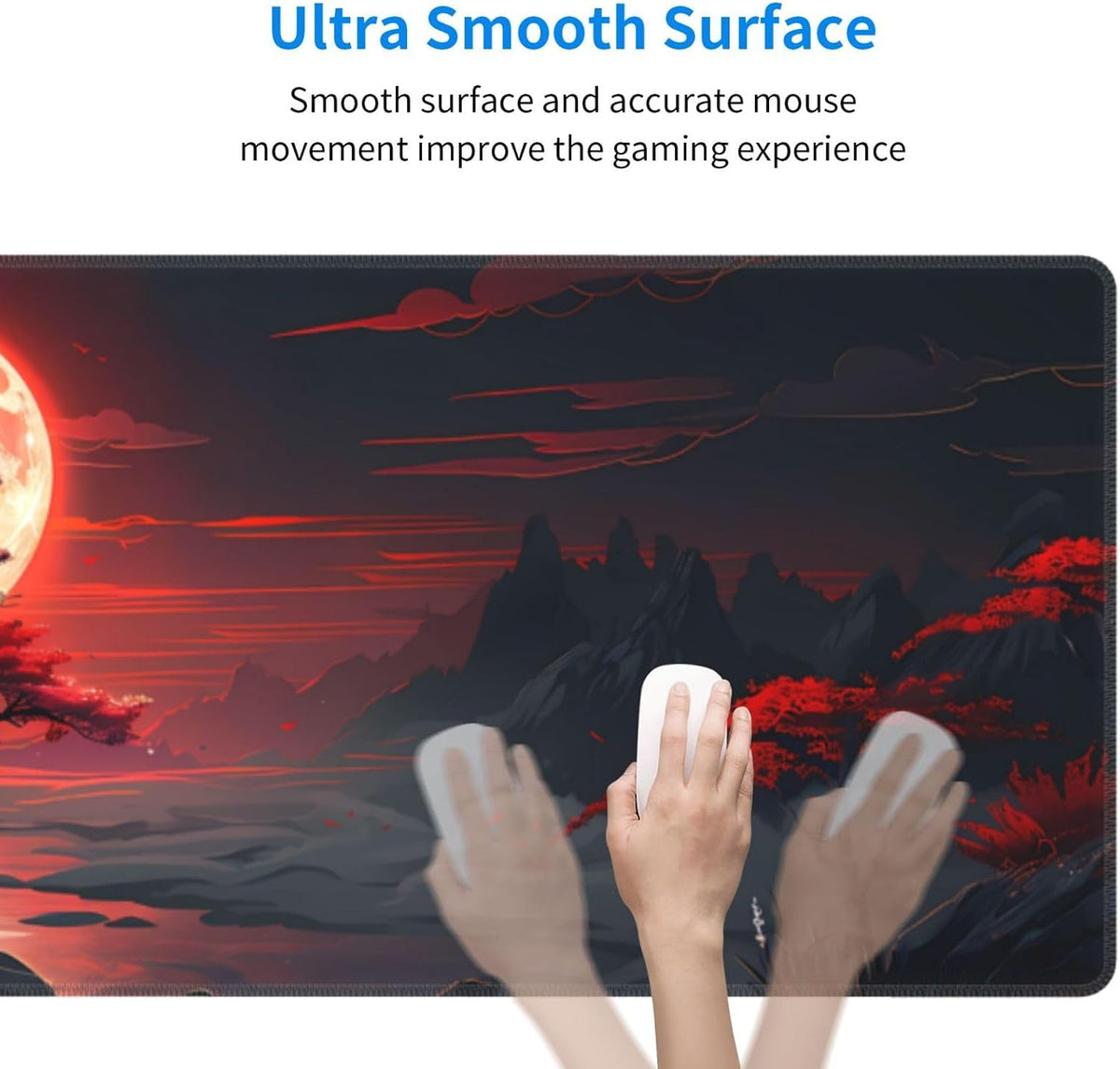 Japanese Mouse Pad, Large Japanese Desk Mat, XL Anime Gaming Keyboard Mat, Non-Slip Rubber Base, Big Extended Desk Protector for Home Office, 31.5”x11.8” - Colors B