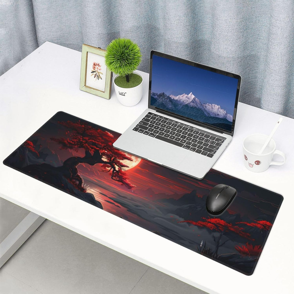 Japanese Mouse Pad, Large Japanese Desk Mat, XL Anime Gaming Keyboard Mat, Non-Slip Rubber Base, Big Extended Desk Protector for Home Office, 31.5”x11.8” - Colors B