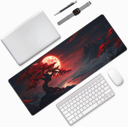 Japanese Mouse Pad, Large Japanese Desk Mat, XL Anime Gaming Keyboard Mat, Non-Slip Rubber Base, Big Extended Desk Protector for Home Office, 31.5”x11.8” - Colors B