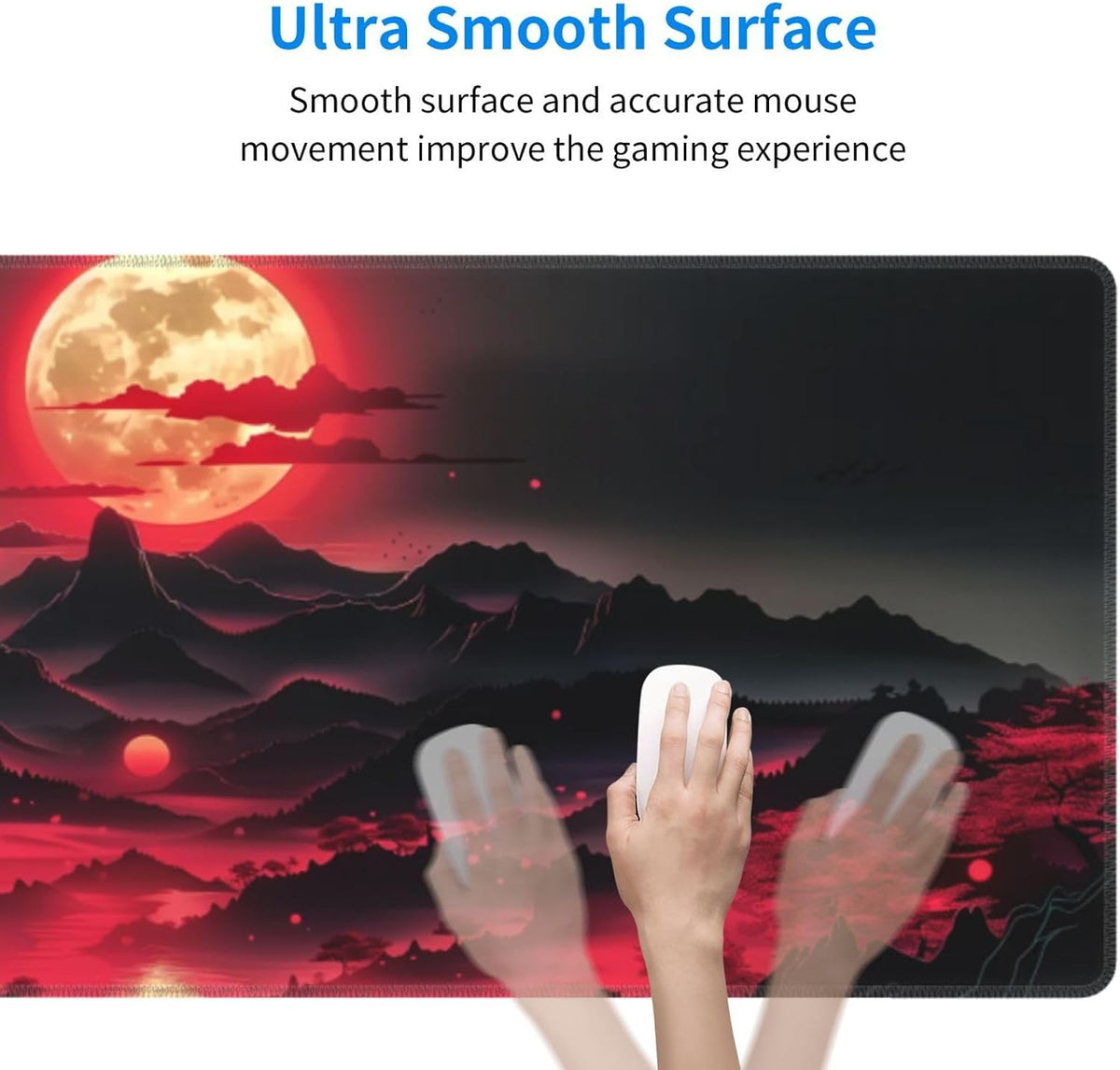 Japanese Mouse Pad, Large Japanese Desk Mat, XL Anime Gaming Keyboard Mat, Non-Slip Rubber Base, Big Extended Desk Protector for Home Office, 31.5”x11.8” - Colors B