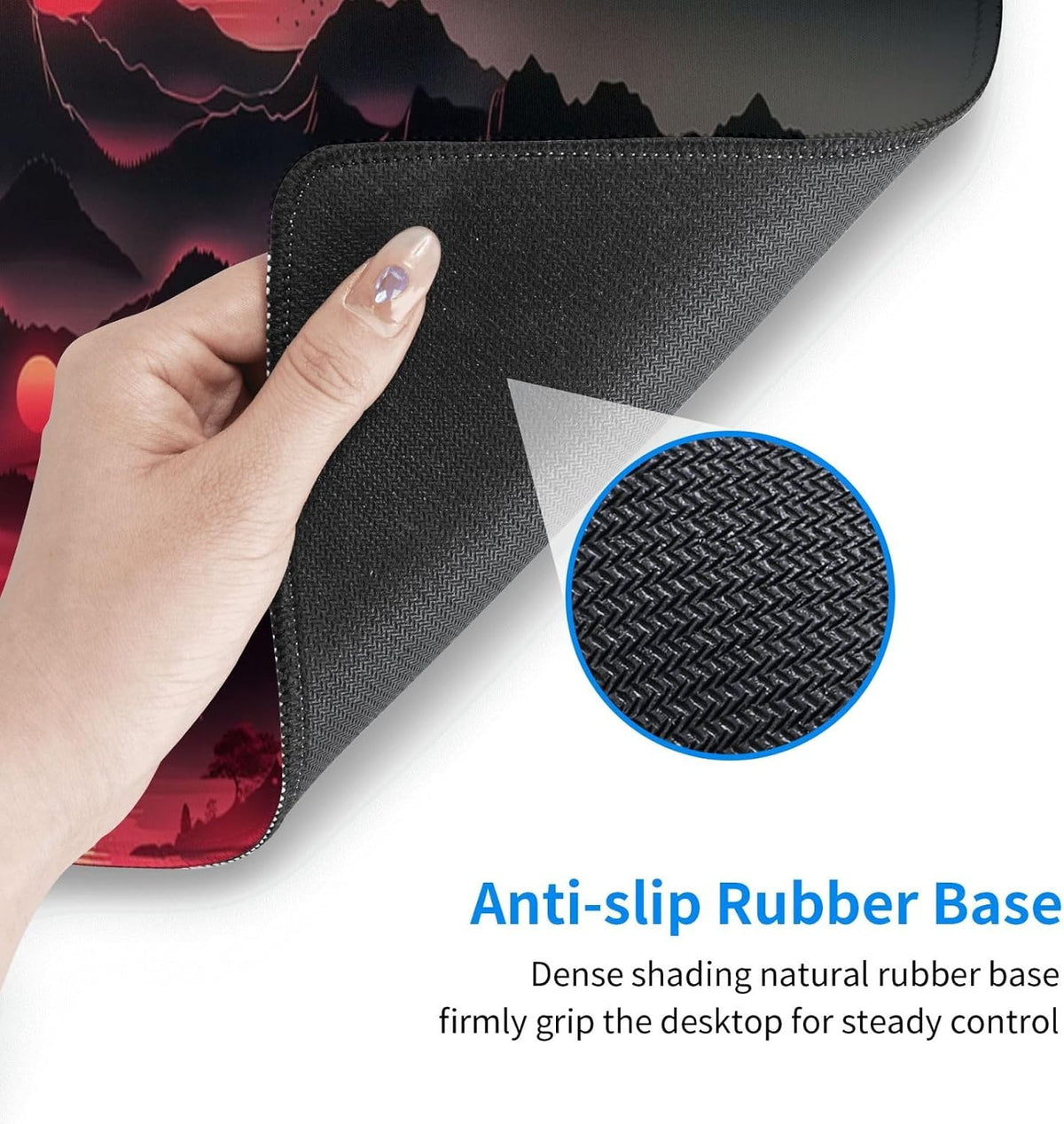 Japanese Mouse Pad, Large Japanese Desk Mat, XL Anime Gaming Keyboard Mat, Non-Slip Rubber Base, Big Extended Desk Protector for Home Office, 31.5”x11.8” - Colors B