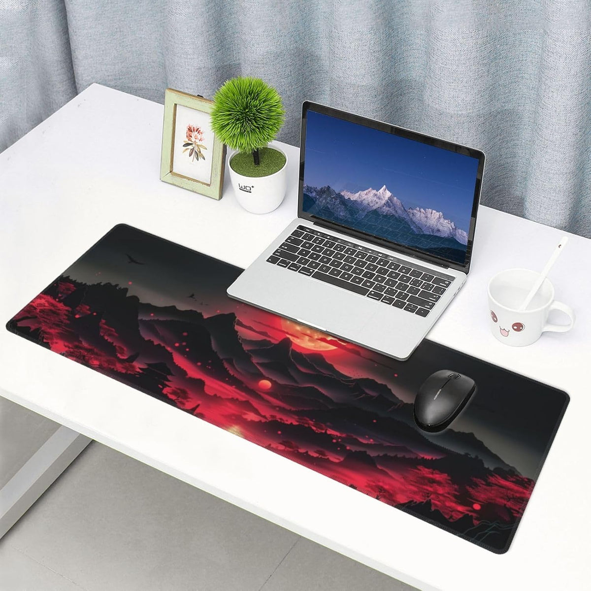 Japanese Mouse Pad, Large Japanese Desk Mat, XL Anime Gaming Keyboard Mat, Non-Slip Rubber Base, Big Extended Desk Protector for Home Office, 31.5”x11.8” - Colors B