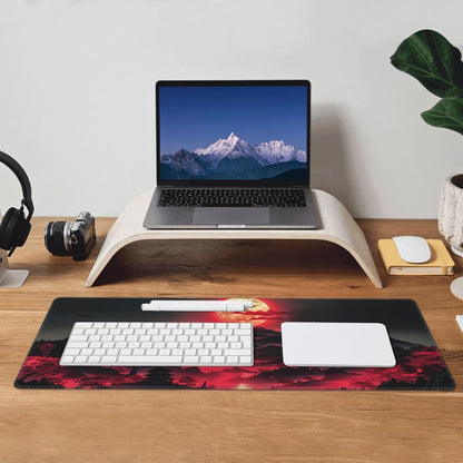 Japanese Mouse Pad, Large Japanese Desk Mat, XL Anime Gaming Keyboard Mat, Non-Slip Rubber Base, Big Extended Desk Protector for Home Office, 31.5”x11.8” - Colors B